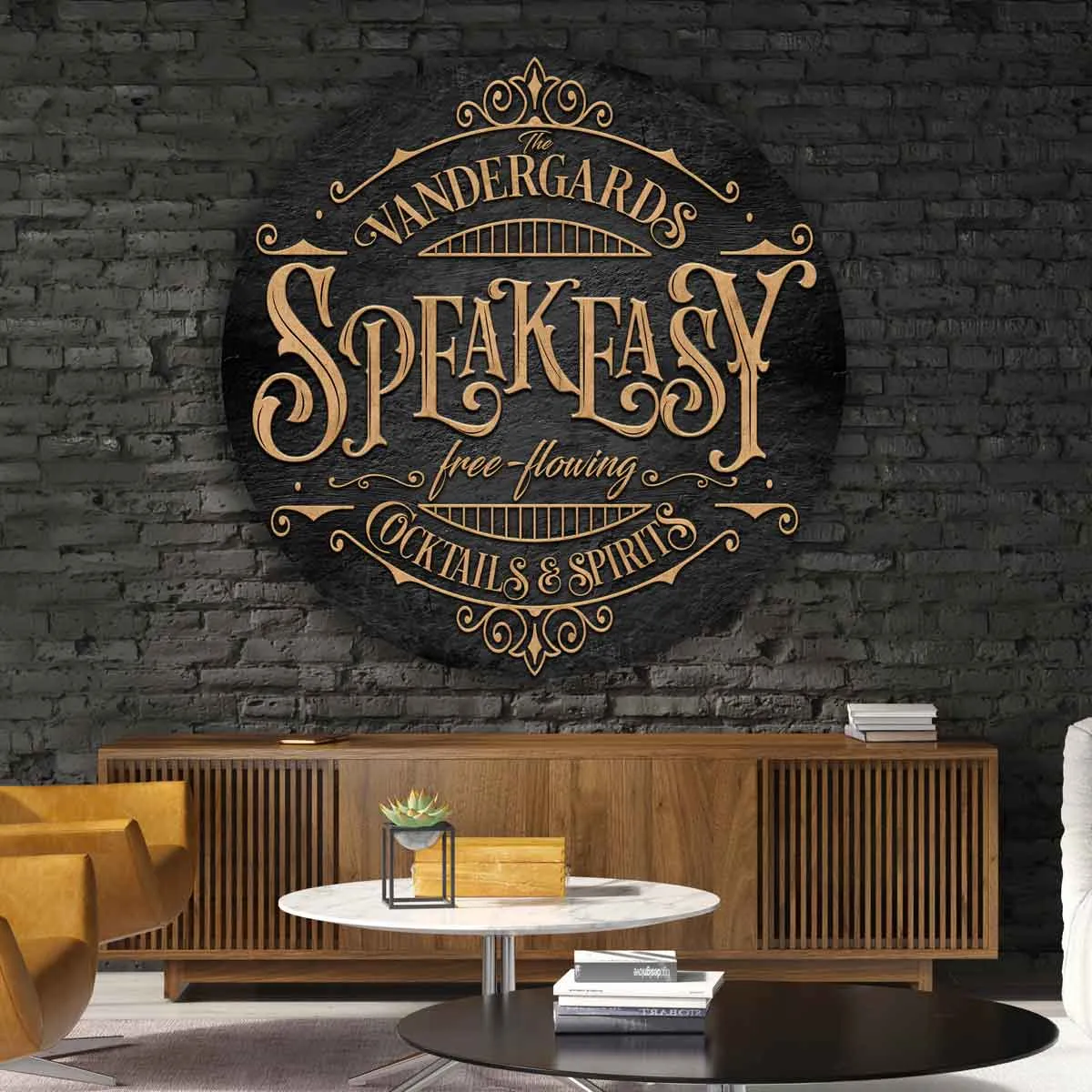 Speakeasy Sign Circle - Bourbon Whiskey Bar Signs