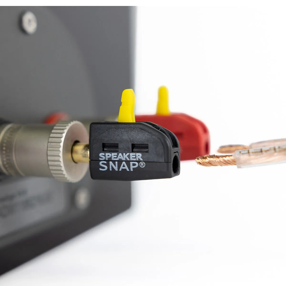 Speaker Snap 24 Count of Fast & Secure Banana Plugs, Gold Plated, 12-24 AWG, for Home Theaters, Speaker Wire, Wall Plates, and Receivers