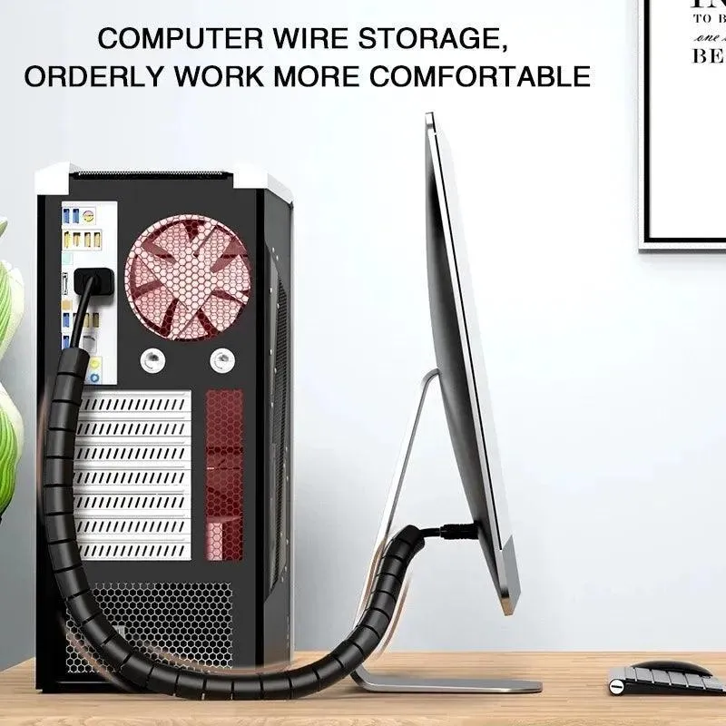 Spiral Wrap Cable Organizer: Tangle-Free Cord & Wire Management