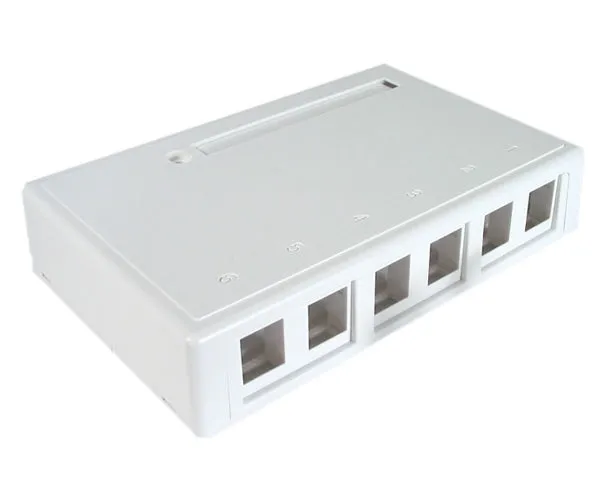 Surface Mount Box, 6 Port, Unloaded - Available in 2 Colors