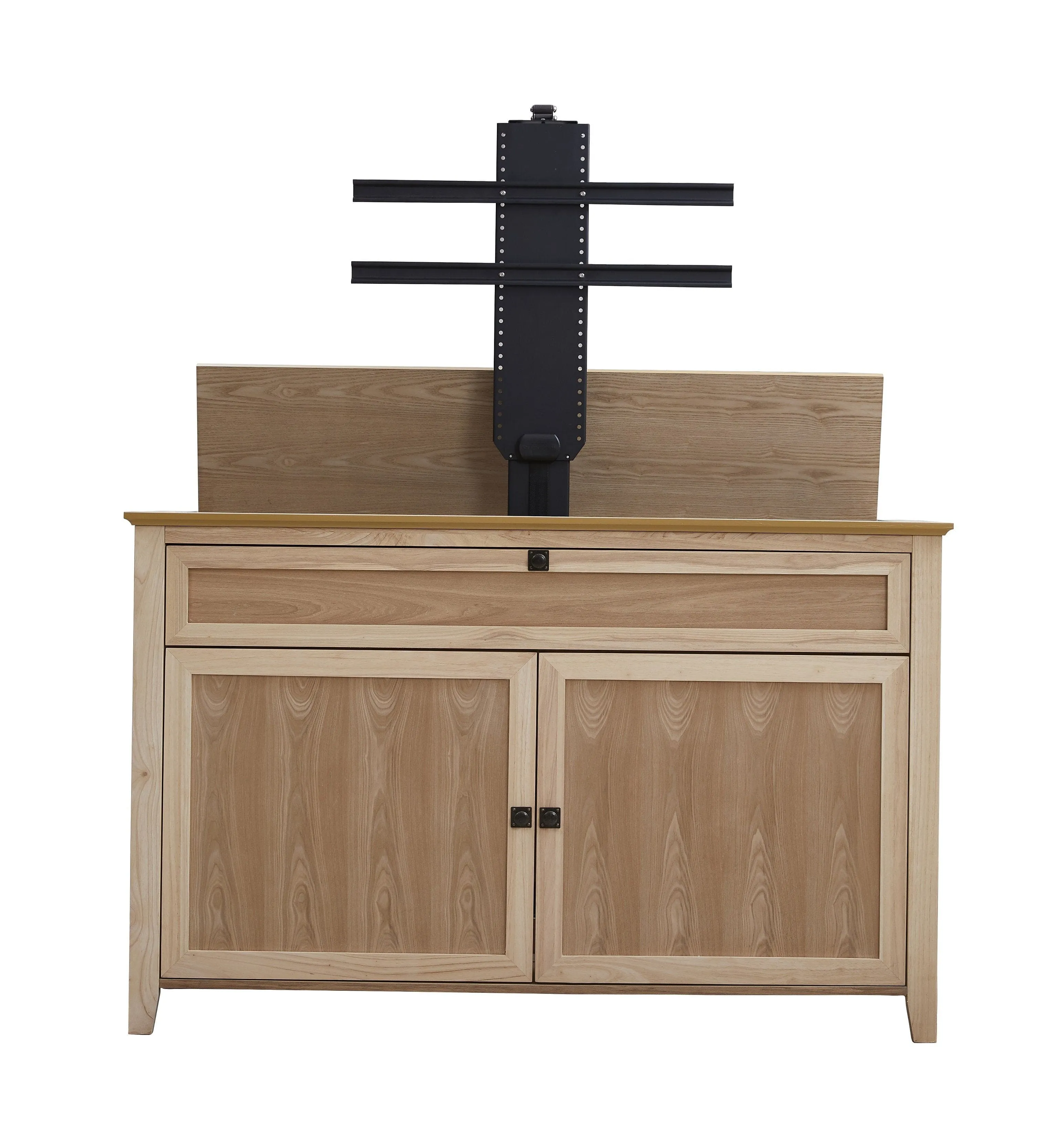 The Claymont Unfinished 70163 Smart TV Lift Cabinet for 65 Inch Flat screen TVs