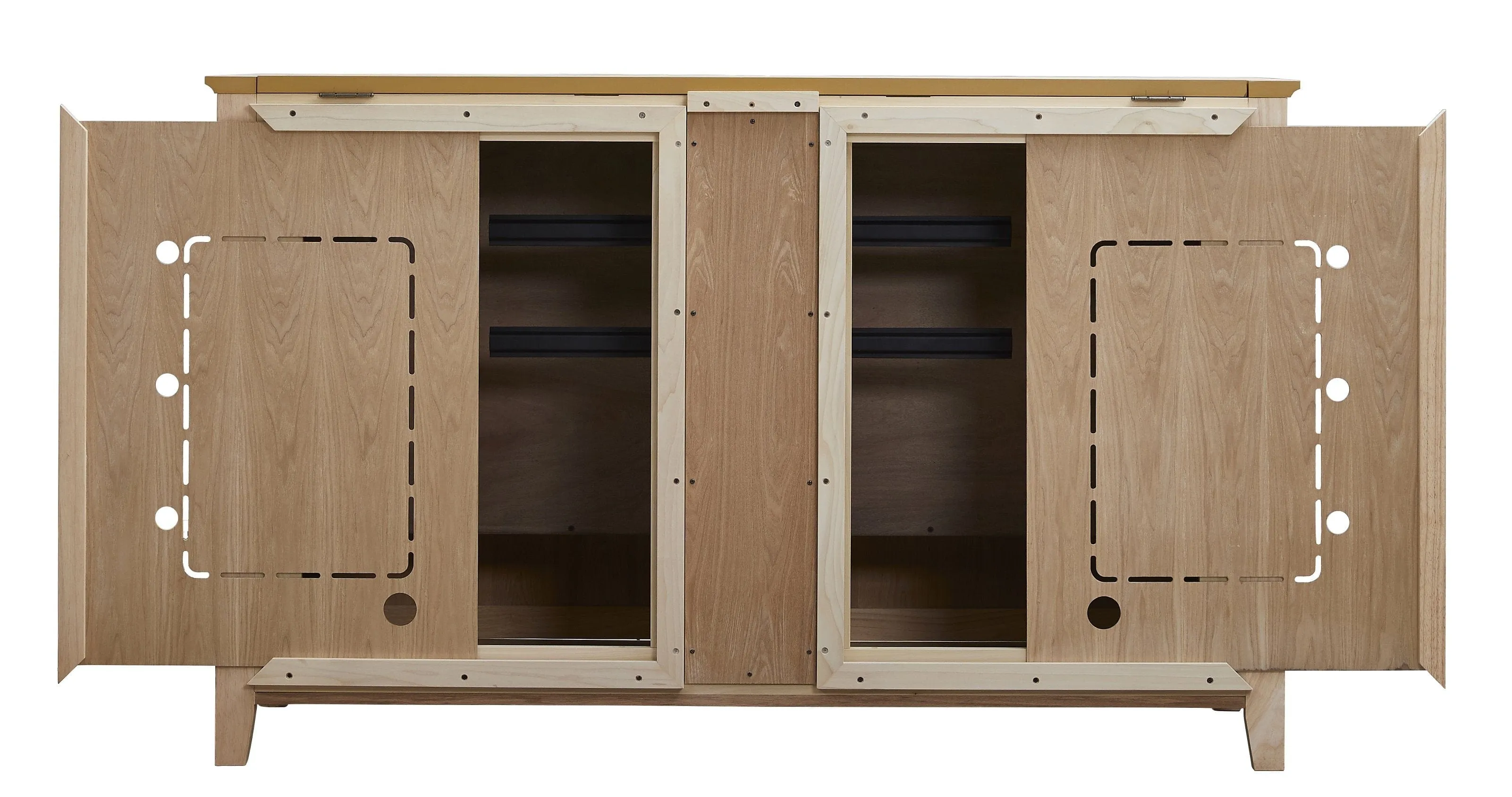 The Claymont Unfinished 70163 Smart TV Lift Cabinet for 65 Inch Flat screen TVs