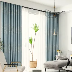 Tinsley Rustic Jacquard Tree Print Blackout Custom Curtain