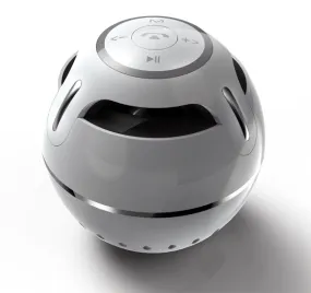 UNIVERSAL BOOM BALL WHITE BLUETOOTH SPEAKER WITH MIC AND BUILT-IN MP3 PLAYER