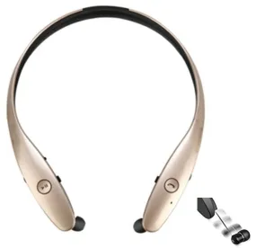 UNIVERSAL STEREO HV-900 GOLD RETRACTABLE EARPHONE BLUETOOTH NECK HEADSET
