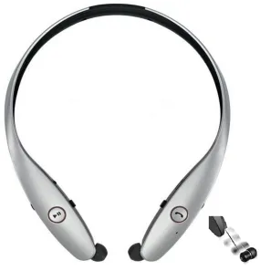UNIVERSAL STEREO HV-900 SILVER RETRACTABLE EARPHONE BLUETOOTH NECK HEADSET