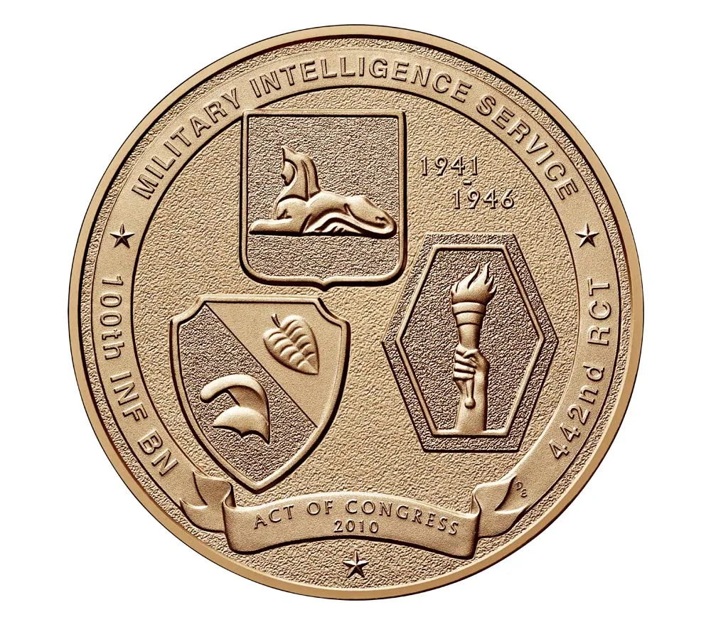 U.S. Mint Coin Nisei Soldiers of World War II Bronze Medal 1.5 Inch