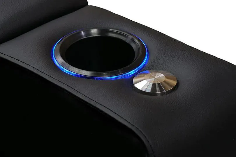Valencia Piacenza Leather Home Theater Seating Power Headrest Single, Black
