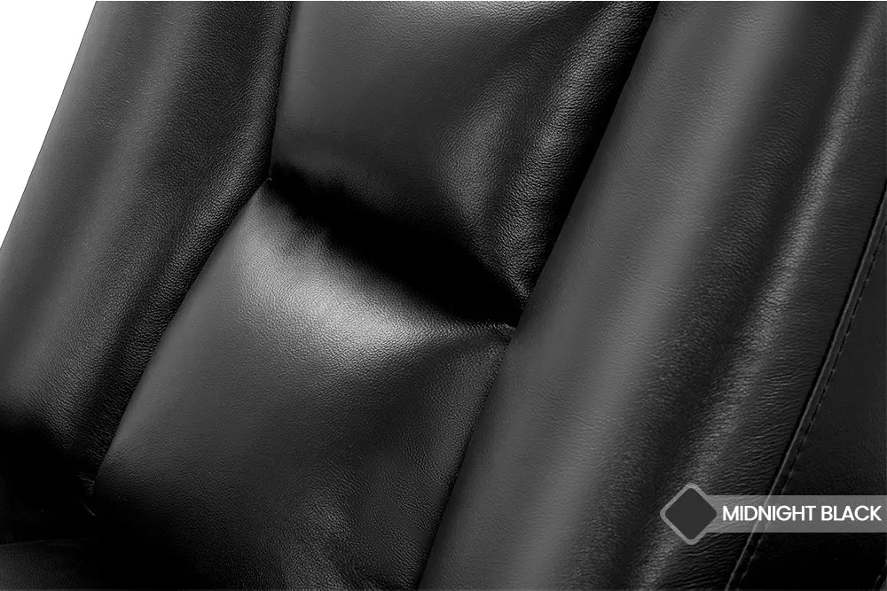 Valencia Venice Leather Home Theater Seating Row of 2, Black