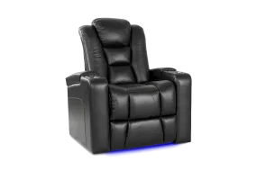 Valencia Venice Leather Home Theater Seating Single, Black