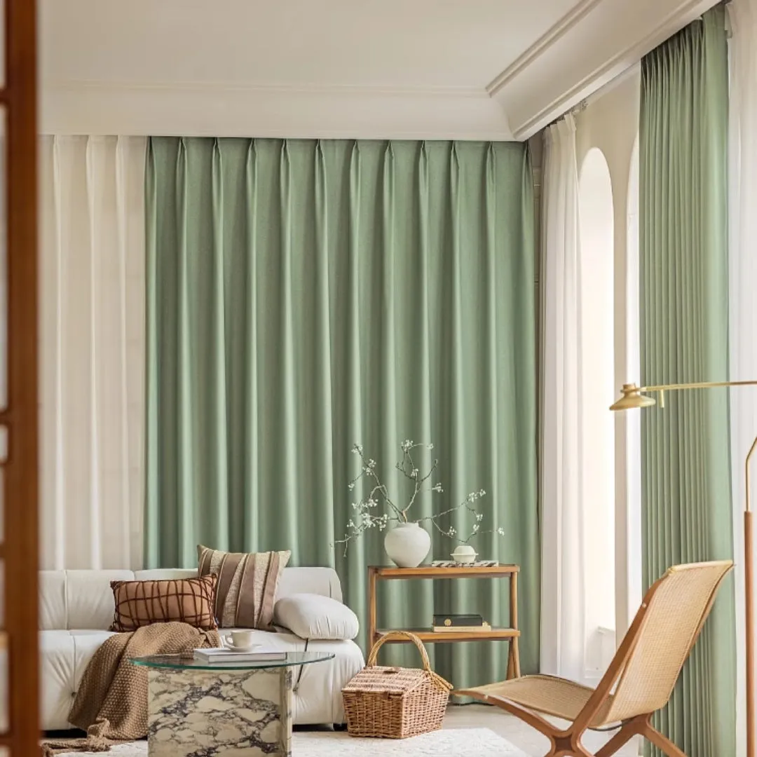 Vera Sage Green Blackout Thermal Custom Curtain