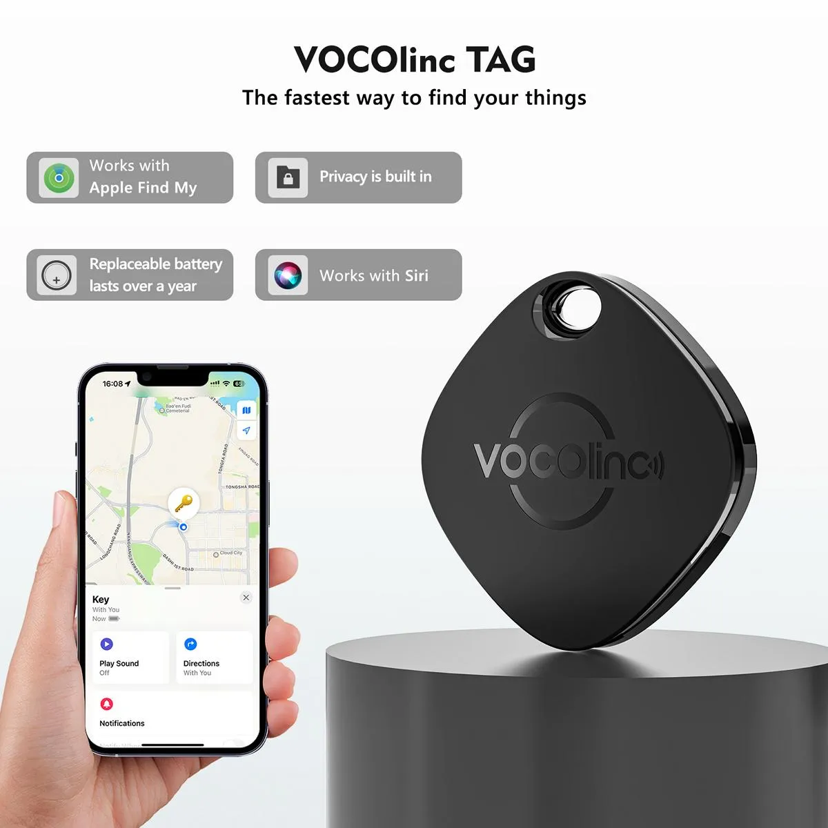 VOCOlinc Black Versatile Bluetooth Finder（Only iOS）