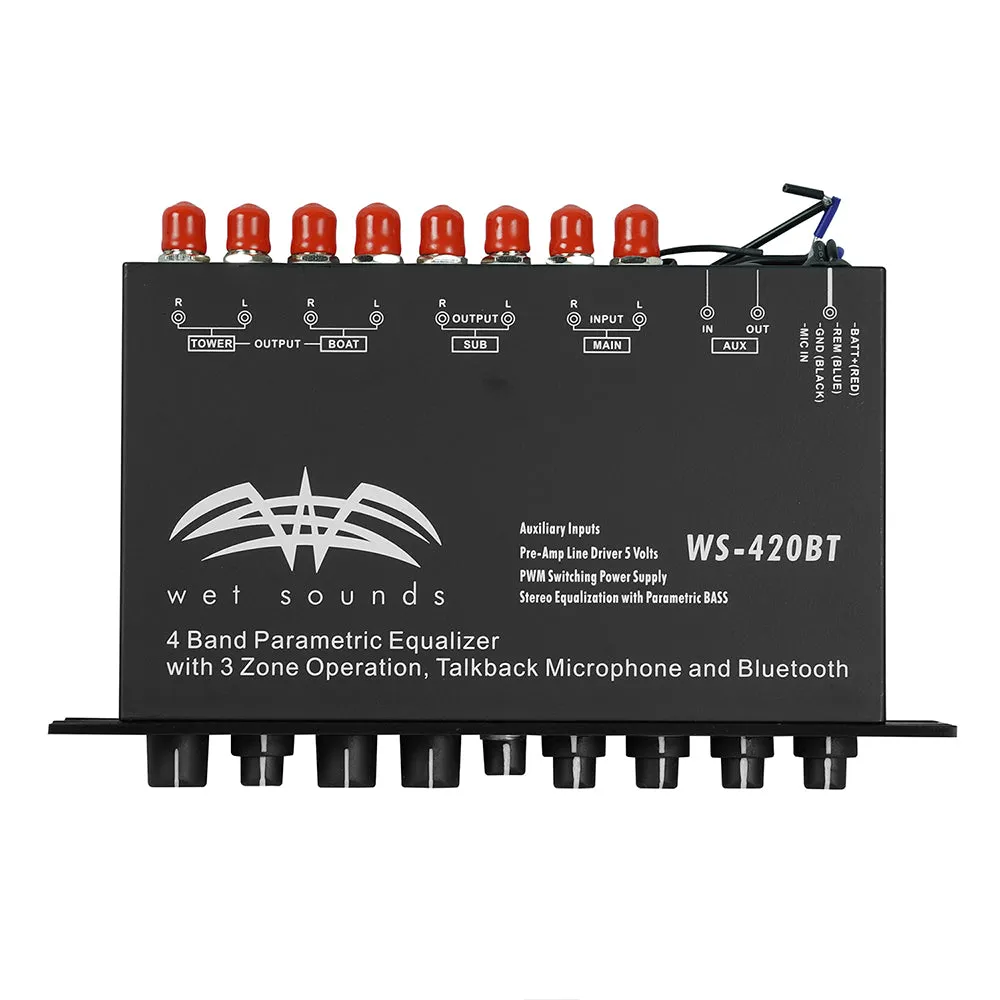 Wet Sounds WS-420 BT Bluetooth 4-Band Equalizer With 3-Zone Control & Microphone