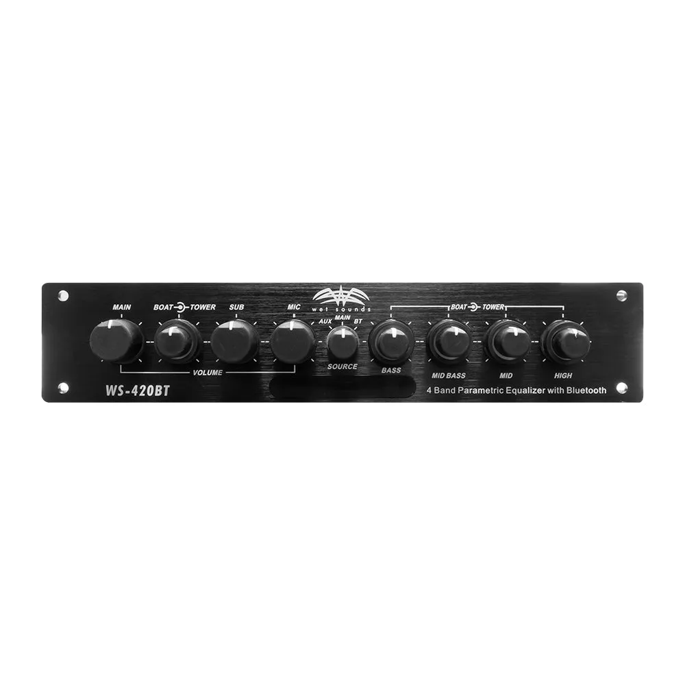 Wet Sounds WS-420 BT Bluetooth 4-Band Equalizer With 3-Zone Control & Microphone
