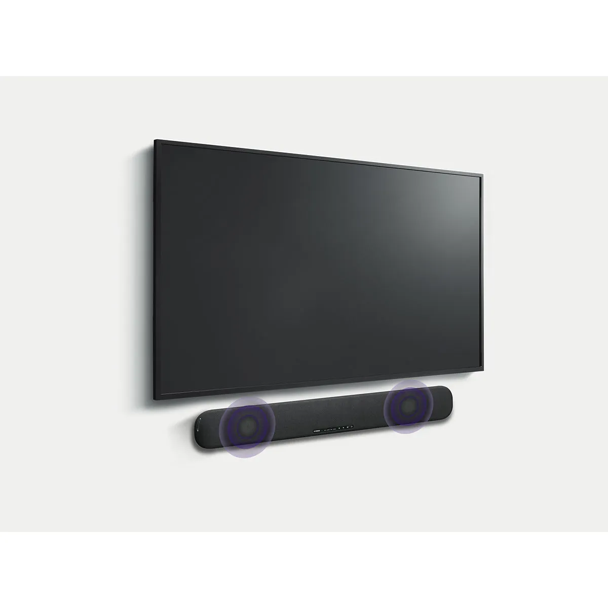 Yamaha SR-B20ABL Sound Bar with Dual Built-In Subwoofers with 8K-10K 48Gbps HDMI Cable - 2.46 ft. (.75m)