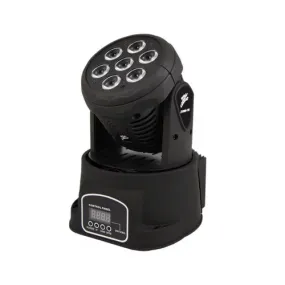Zebra LED Stage Light with Moving Head and DMX Effetcs with a moving head is perfect for small or large venues. It is comprised of 7 LED spot lights made up of RGB LED-ZYMH-78