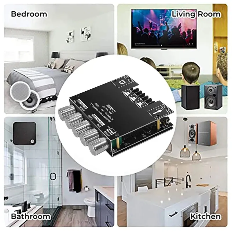 ZK-MT21 2.1 Channel Bluetooth Digital Amplifier Board 50WX2 100W