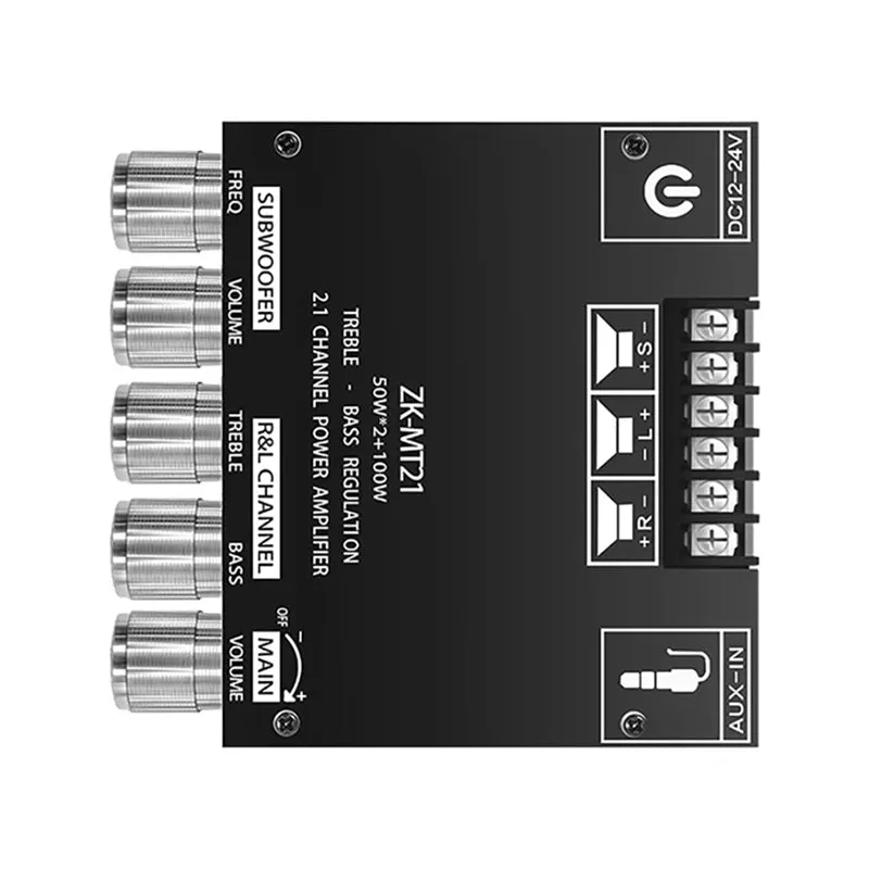 ZK-MT21 2.1 Channel Bluetooth Digital Amplifier Board 50WX2 100W