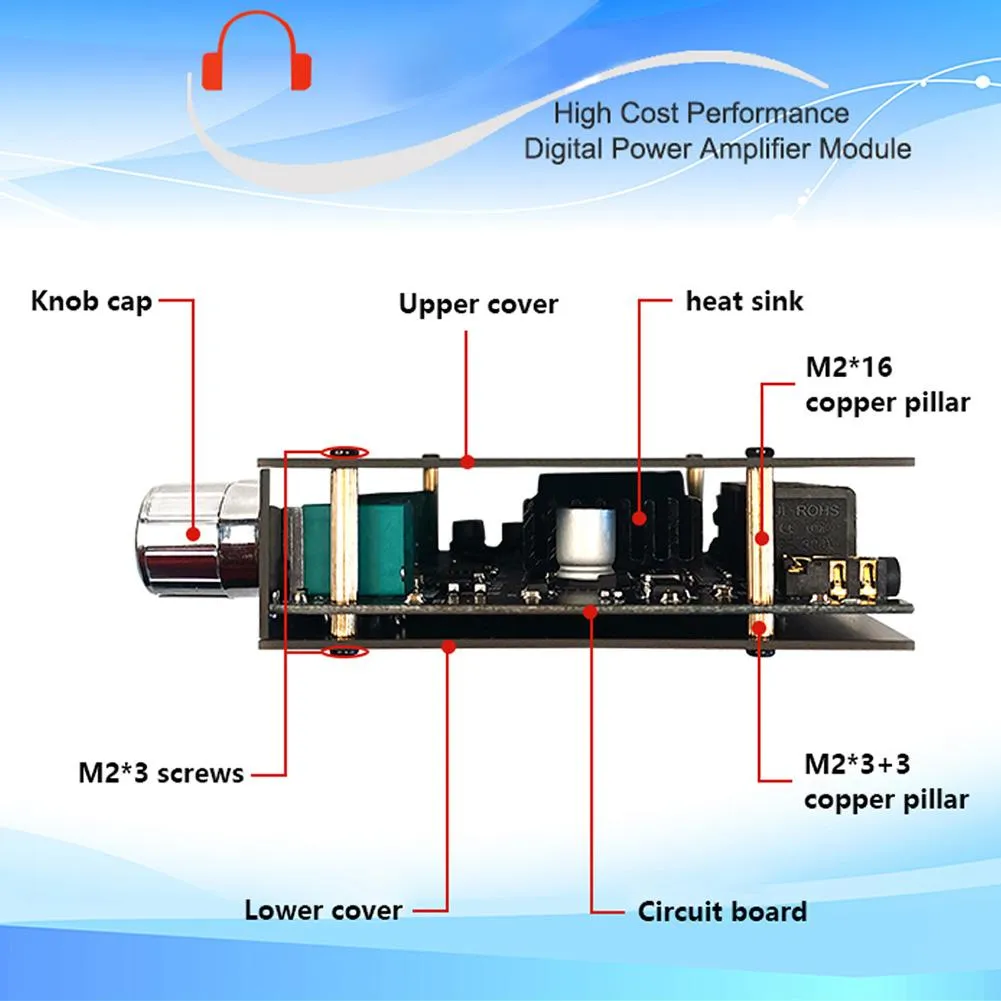 ZK-MT21 2.1 Channel Bluetooth Digital Amplifier Board 50WX2 100W