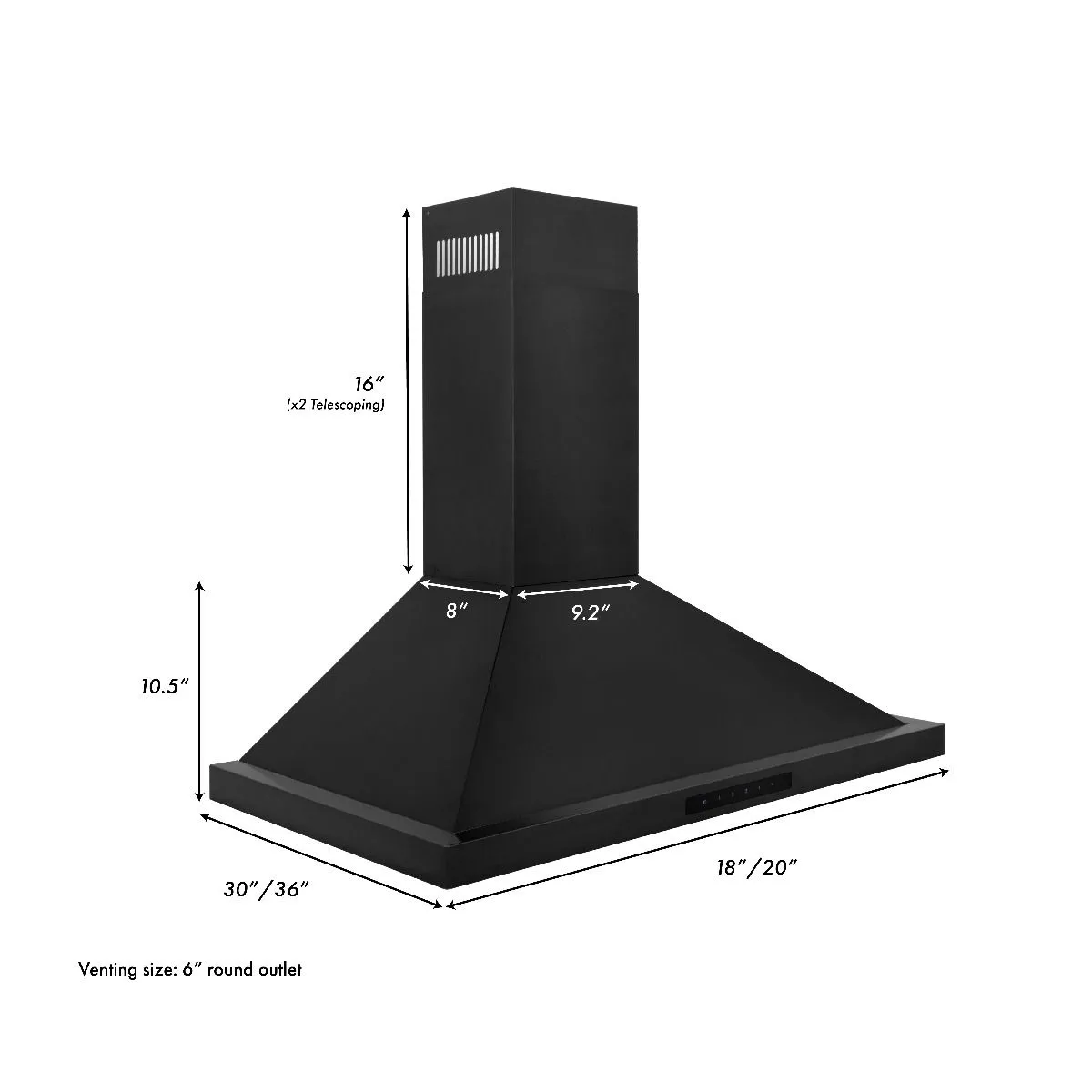 ZLINE 4-Piece Appliance Package - 36-Inch Rangetop with Brass Burners, Refrigerator, 30-Inch Electric Wall Oven, and Convertible Wall Mount Hood in Black Stainless Steel (4KPR-RTBRH36-AWS)