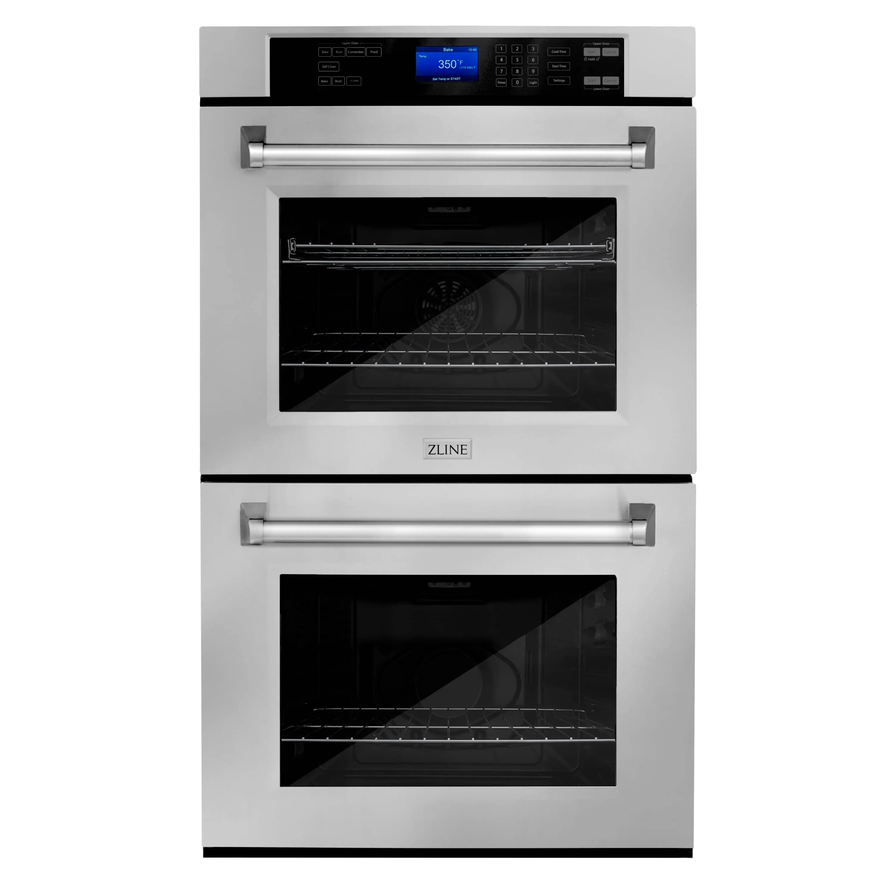 ZLINE 5-Piece Appliance Package - 48-Inch Rangetop, Refrigerator, 30-Inch Electric Double Wall Oven, 3-Rack Dishwasher, and Convertible Wall Mount Hood in Stainless Steel (5KPR-RTRH48-AWDDWV)