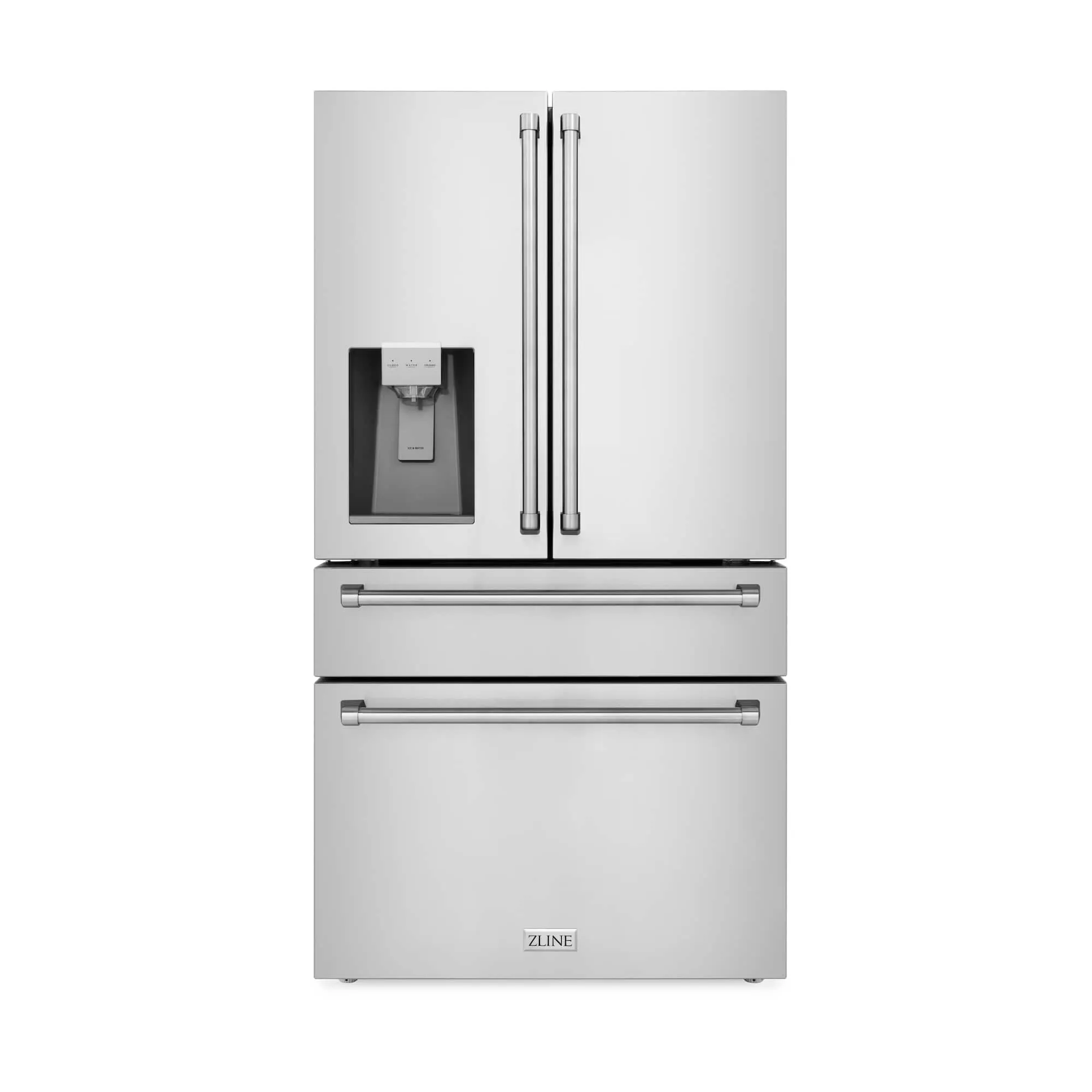 ZLINE 5-Piece Appliance Package - 48-Inch Rangetop, Refrigerator with Water Dispenser, 30-Inch Electric Wall Oven, 3-Rack Dishwasher, and Convertible Wall Mount Hood in Stainless Steel (5KPRW-RTRH48-AWSDWV)