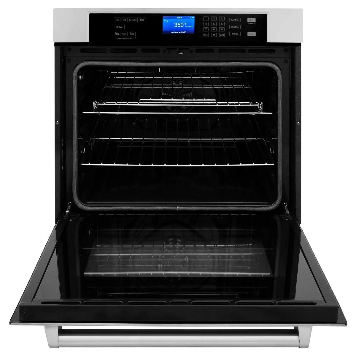 ZLINE 5-Piece Appliance Package - 48-Inch Rangetop, Refrigerator with Water Dispenser, 30-Inch Electric Wall Oven, 3-Rack Dishwasher, and Convertible Wall Mount Hood in Stainless Steel (5KPRW-RTRH48-AWSDWV)