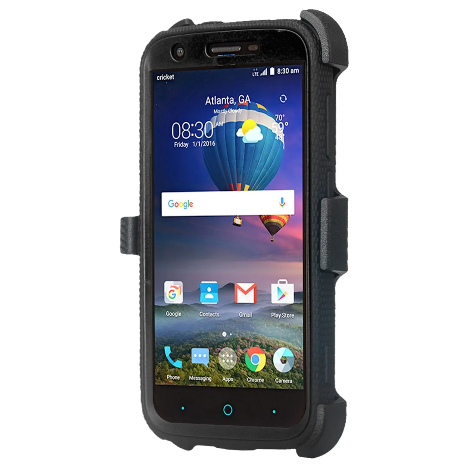 ZTE Grand X3 Case, ZMAX Champ, ZMAX Grand, Warp 7, Avid 916, Rugged Full-Body Armor[Built-in Screen Protector] Heavy Duty Holster Shell Combo Case - Black